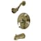 Kingston Brass Tub and Shower Faucet, 3, Wall Mount, Antique Brass KB3633PL - alternate 1